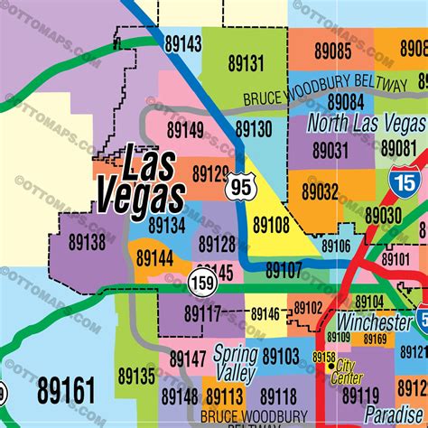 Clark County Nevada Zip Code Map – Otto Maps