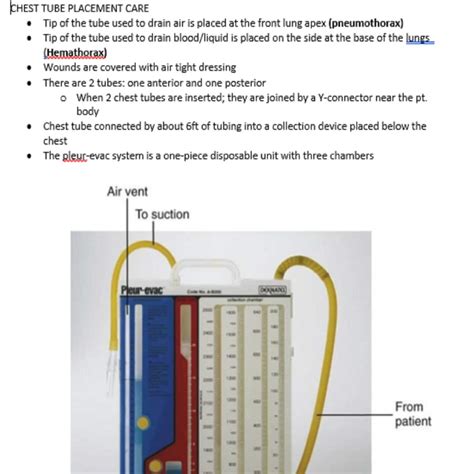 Chest Tube 5 Pages Study Guide of Everything You Need to Know for Your Exam - Etsy