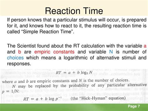 PPT - REACTION TIME PowerPoint Presentation - ID:5707023