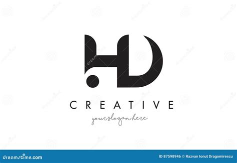 HD Letter Logo Design with Creative Modern Trendy Typography. Stock Vector - Illustration of ...