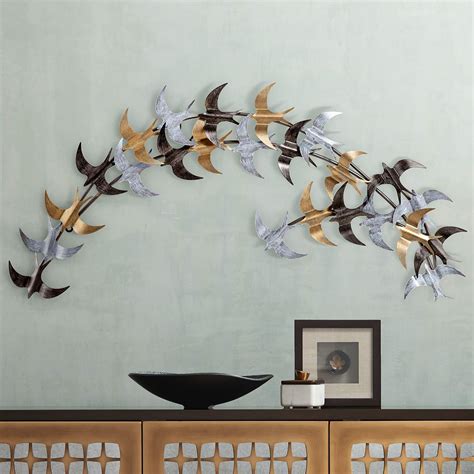 Seagulls 40" Wide Birds Metal Wall Art - #38M22 | Lamps Plus