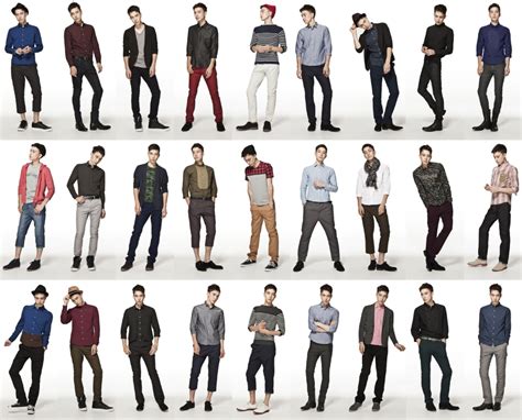 Group of Young Men in Various Poses