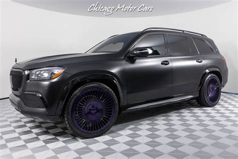 Used 2021 Mercedes-Benz GLS Maybach 600 4MATIC Matte Black Wrap! FORGIATO WHEELS IN PURPLE! ONLY ...