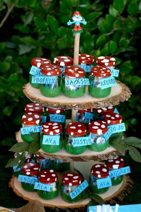 smurf birthday party ideas on Pinterest | Mushrooms, Bottle Cap ...