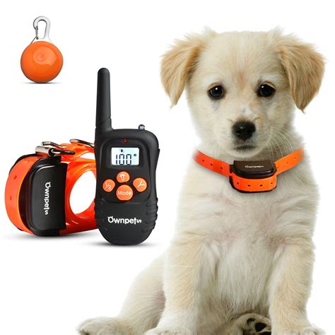 Ownpets Dog Shock Collar 330 Yard 100 Levels Rechargeable Rainproof LCD Shock Vibra Remote Pet ...