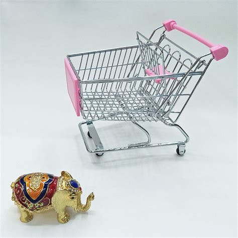 Mini Shopping Cart Toy Grocery Cart With Pivoting Front Wheels and Folds for Kids Pretend ...