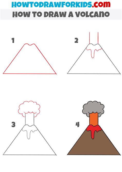 Volcano Drawing Steps