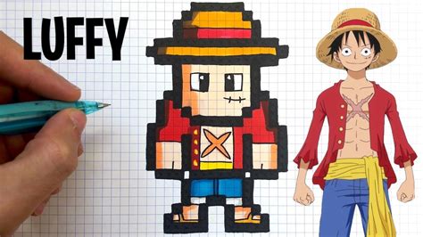 Monkey D Luffy Roronoa Zoro Pixel Art One Piece Minecraft Png | Images ...