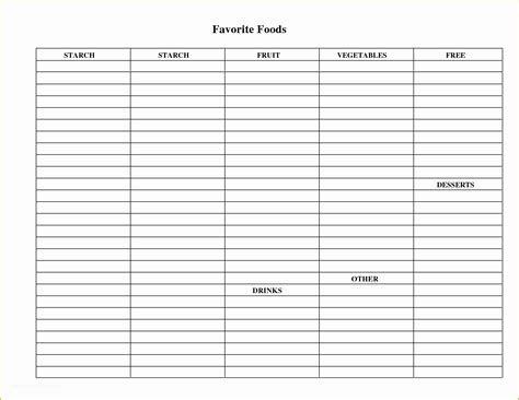 Free Blank Chart Templates Of Free Printable Blank Charts Chart 5 Column Spreadsheet ...