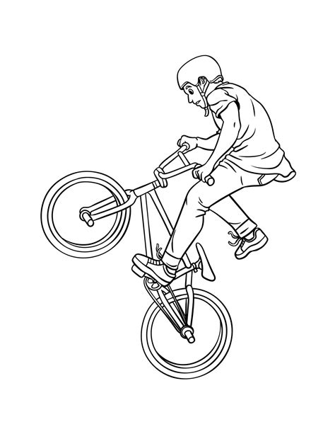 BMX Rider Isolated Coloring Page for Kids 11416122 Vector Art at Vecteezy