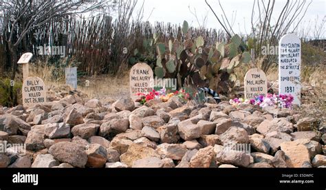 Graves at the old Boot Hill Cemetery in Tombstone Arizona Stock Photo - Alamy