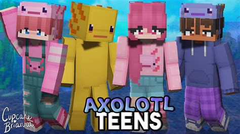 Axolotl Teens HD Skin Pack by CupcakeBrianna (Minecraft Skin Pack ...