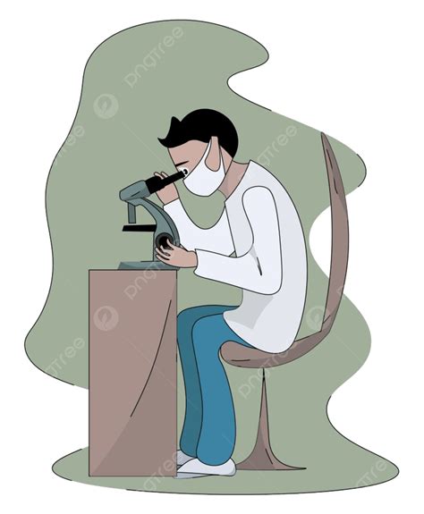 Microbiologist Vector Hd Images, Microbiologist Working Test Cartoon ...