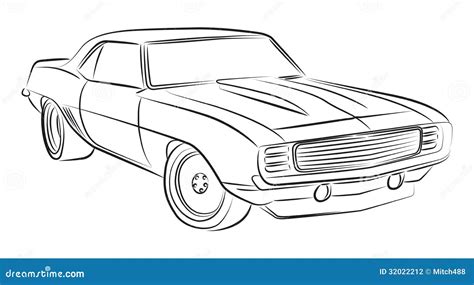 Muscle Car Drawing Stock Photography - Image: 32022212