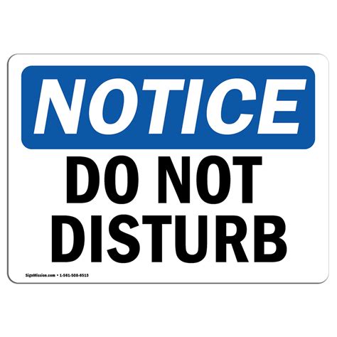 OSHA Notice - Do Not Disturb Sign | Heavy Duty Sign or Label - Walmart.com - Walmart.com