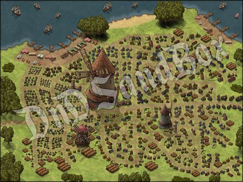 Gemstaden City Map Dnd Digital Town Map Roll20 Dungeons and Dragons Map ...