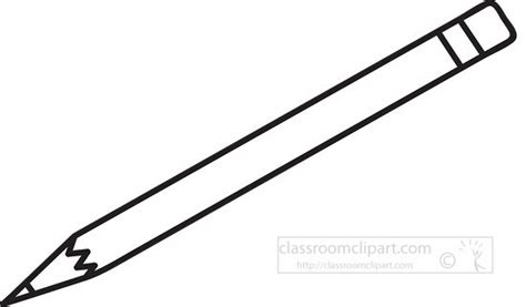 Objects Outline Clipart-black white outline school pencil clipart 7152