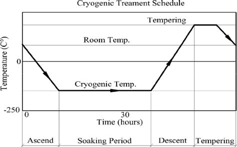 Temporal temperature variations of the cryogenic treatment process ...