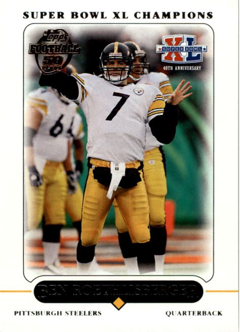 2006 Steelers Topps Super Bowl XL #5 Ben Roethlisberger - NM-MT ...