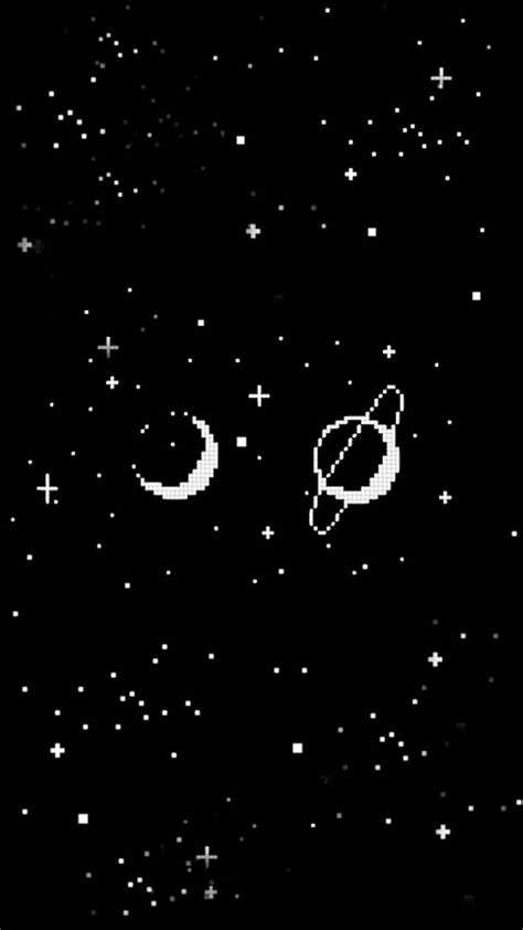 Download Cute Black And White Aesthetic Pixel Galaxy Wallpaper ...