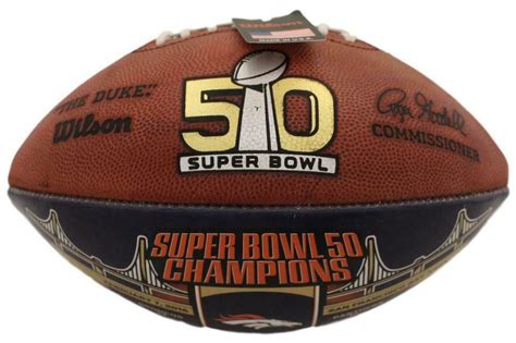 Denver Broncos Unsigned Official Super Bowl 50 Commemorative Football 17486 – Denver Autographs