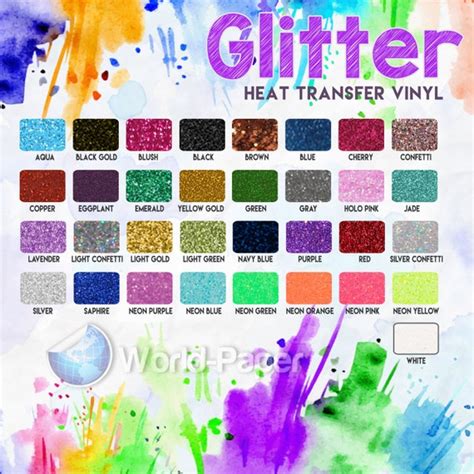 Glitter HTV 12x20 Sheets Glitter HTV Sheets Glitter Sheets