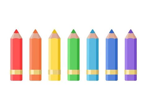 Colored pencils of different colors draw... | Premium Vector #Freepik # ...