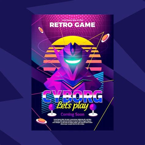 Free Vector | Retro gaming poster template