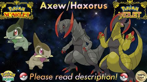 Shiny/non-shiny Axew/haxorus 6IV Pokémon Scarlet/violet - Etsy