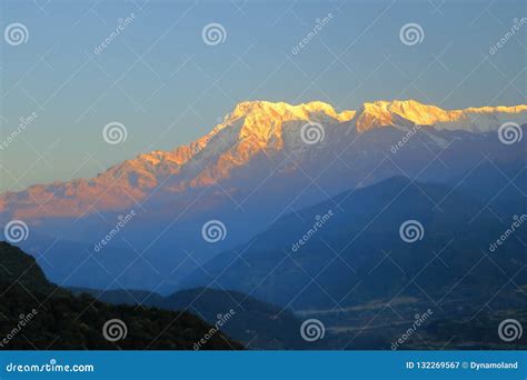 Morning View, Sunrise at Annapurna Mountain Range from Pokhara, Nepal ...