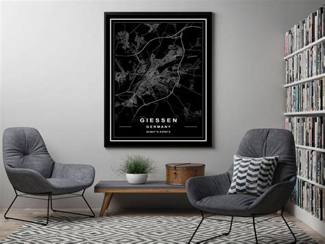 GIESSEN MAP PRINT High Res Map Map of Giessen Giessen - Etsy