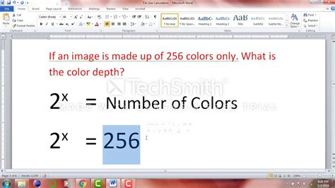 Calculating Bitmap Image Size And Color Depth - YouTube