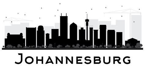 Johannesburg City skyline black and white silhouette. 8770926 Vector ...