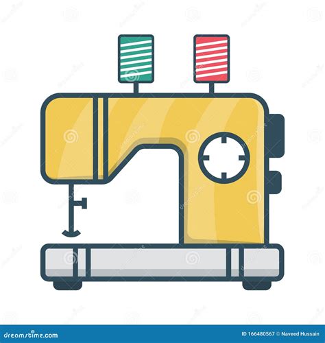 Stitching Machine Vector Flat Color Icon Stock Illustration - Illustration of manufacture ...