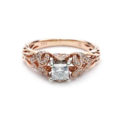 Vintage Style Princess Cut Diamond Engagement Ring | New York Jewelers ...