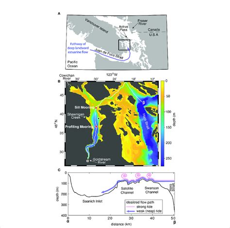 (A) Map of Salish Sea region on the west coast of North America. Blue ...