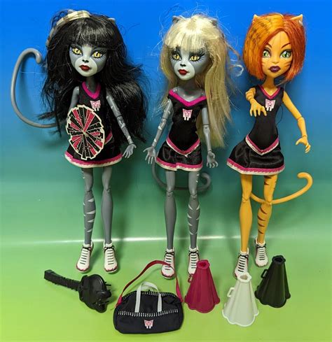 Monster High Fearleading Doll Werecats 3 Pack Cheer Squad Rare | eBay