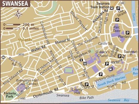 Swansea Map and Swansea Satellite Image