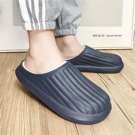 Men's Outdoor Slippers | Rubber Sole, Plush, Black, Casual – Slippers ...