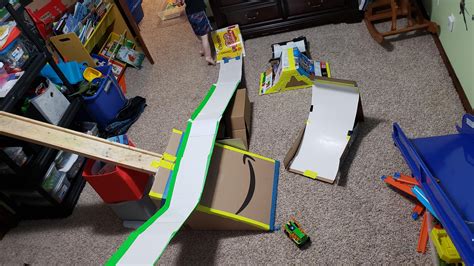 Built a little monster jam arena for my 3 year old : monsterjam