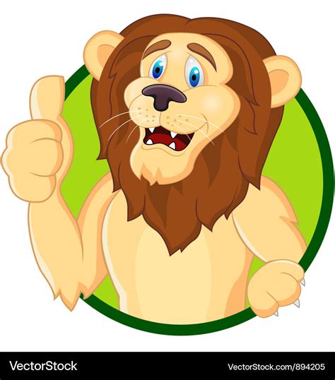 Smiling lion cartoon Royalty Free Vector Image