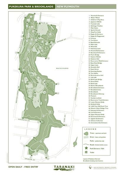 Pukekura Park Map - Pukekura Park • mappery