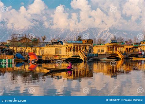 View of Dal Lake and Boat House before Sunset in the Heart of Srinagar ...