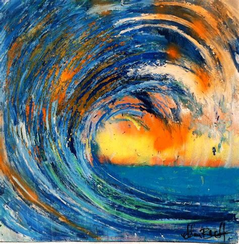 Sunrise – Surf Art by Adam Brett | Abstract painting acrylic, Wave painting, Acrylic painting images