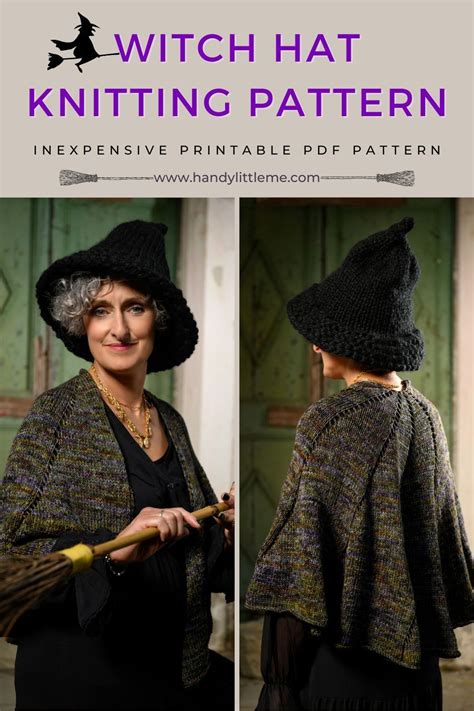 Witch hat knitting pattern. Make a modern witch hat for Halloween with ...