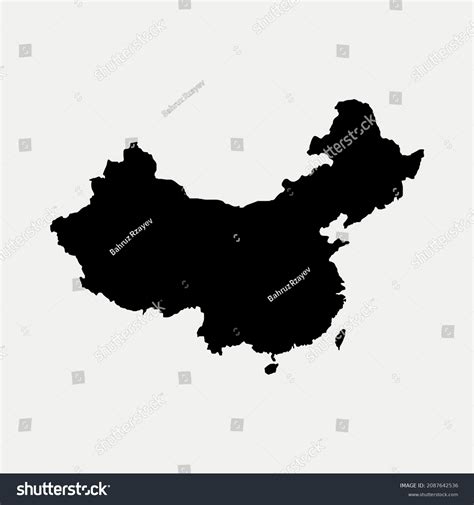 Map China Outline Silhouette Vector Illustration Stock Vector (Royalty ...