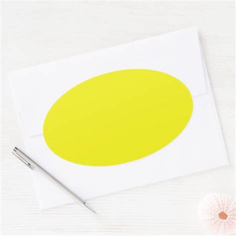 Bright Yellow Oval Sticker | Zazzle