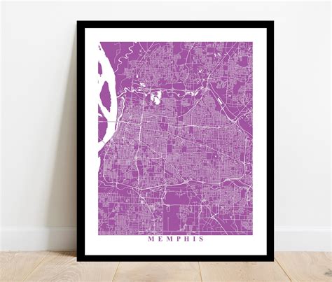 Memphis Map Art Tennessee Custom City Streets Map Print - Etsy