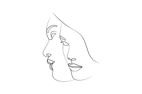 Line Art Drawing Women Face Illustration Graphic by subujayd · Creative ...