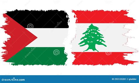 Lebanon and Palestine Grunge Flags Connection Vector Stock Vector - Illustration of effect ...